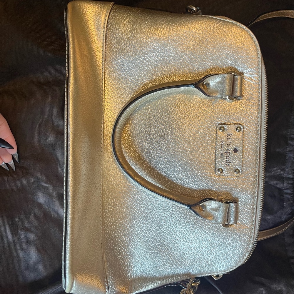 Kate Spade Gold Satchel with Structured Design
